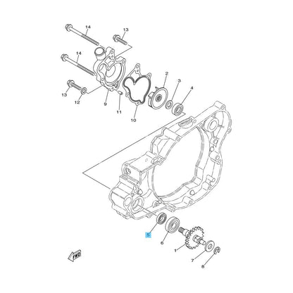 YAMAHA YZ250 '98-25 Genuine Water Pump Oil Seal(Crankcase Cover Inside) OEM