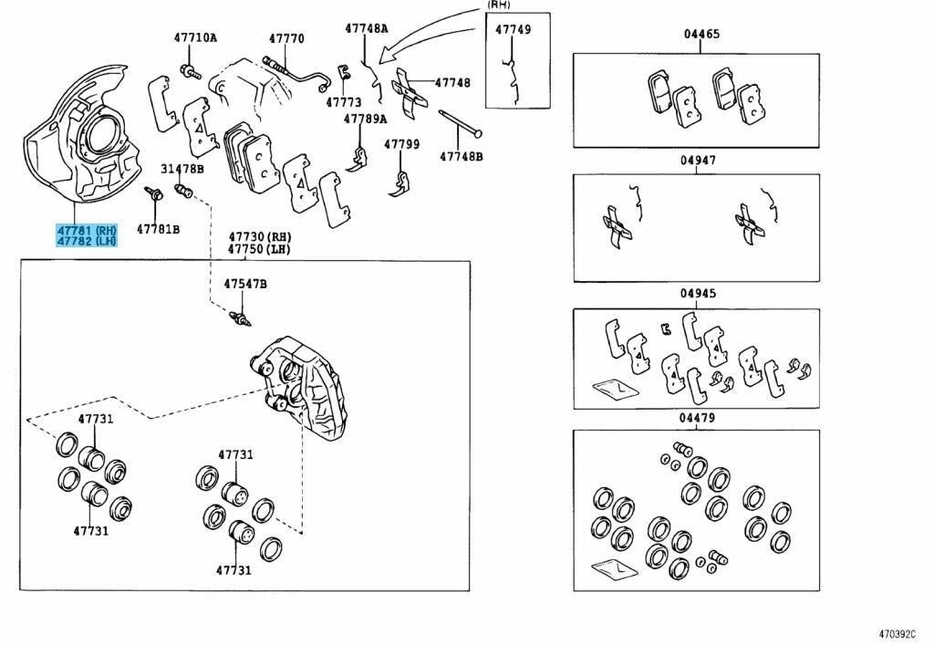 TOYOTA CELSIOR LS400 94-00 Genuine Front Disc Brake Dust Cover Set RH LH Set OEM