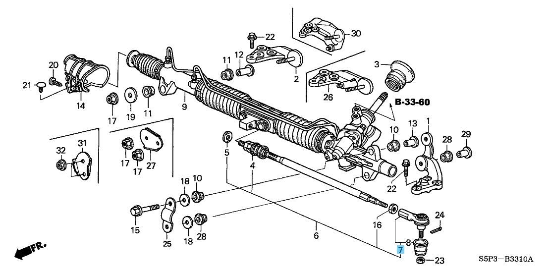 HONDA CR-V RD# 2002-2006 Genuine Tie Rod End Outer 53541-S5A-003 OEM