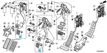 HONDA CIVIC FD2 10-15 Genuine Brake Clutch Pedal Cover 46545-SNW-J21 x2 Set OEM