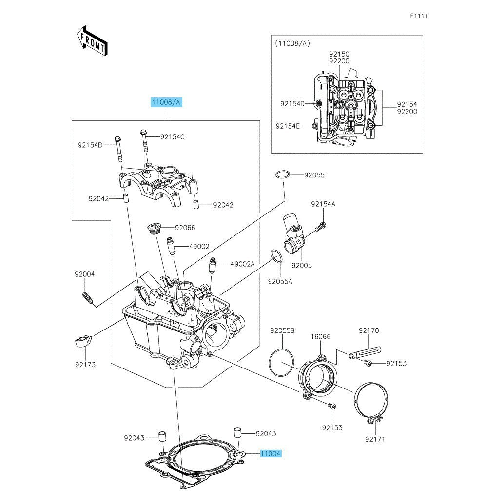 KAWASAKI KX450 2019-2020 Genuine Cylinder Head Comp & Head Gasket Set OEM