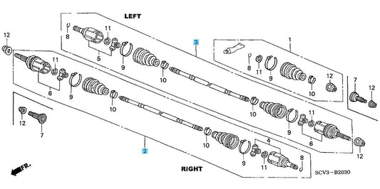 HONDA ELEMENT YH2 2003-2008 Genuine Rear Driveshaft Assy RH & LH Set For 4WD
