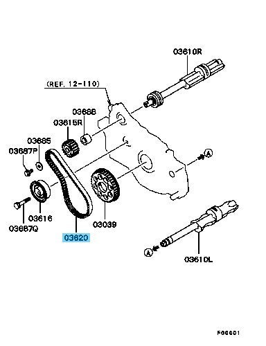 MITSUBISHI LANCER EVO 8 9 CT9A '03-06 Genuine Balancer Timing Belt MR984778 OEM