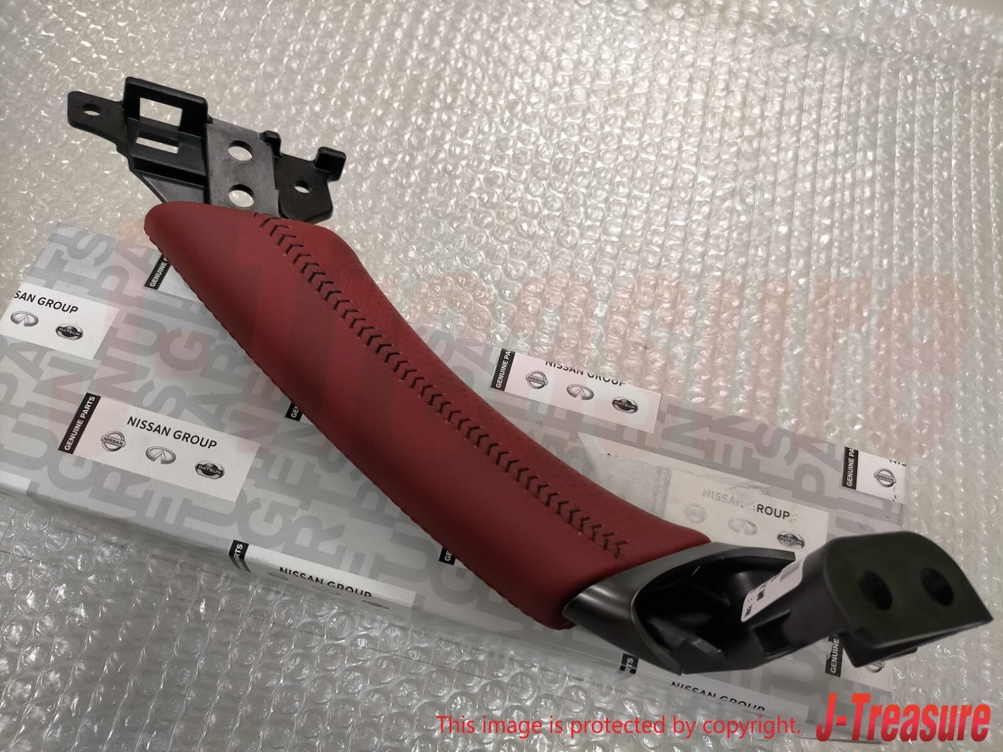 NISSAN R35 GT-R Black Edition Genuine Red Leather Door Pull Handle RH & LH Set
