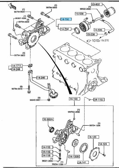 MAZDA ROADSTER MX-5 MIATA NA NA8C NB6C NB8C Genuine Oil Cooler BPE8-14-700 OEM