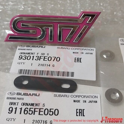 SUBARU Impreza WRX STi GDB Genuine Mesh Grill Pink "STi" Emblem BKT CLP Set OEM