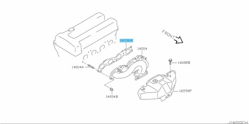 NISSAN Genuine SR20VET Exhaust Manifold A Gasket 14036-8H600 OEM