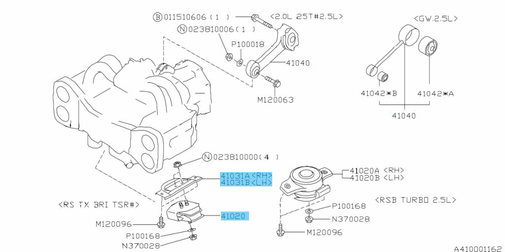 SUBARU IMPREZA WRX STi GDA GDB 09-14 Genuine STi Engine Mount RH & LH Set OEM