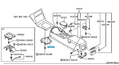 NISSAN 180SX RS13 SILVIA S13 Genuine Console Boot 96935-35F10 OEM RHD