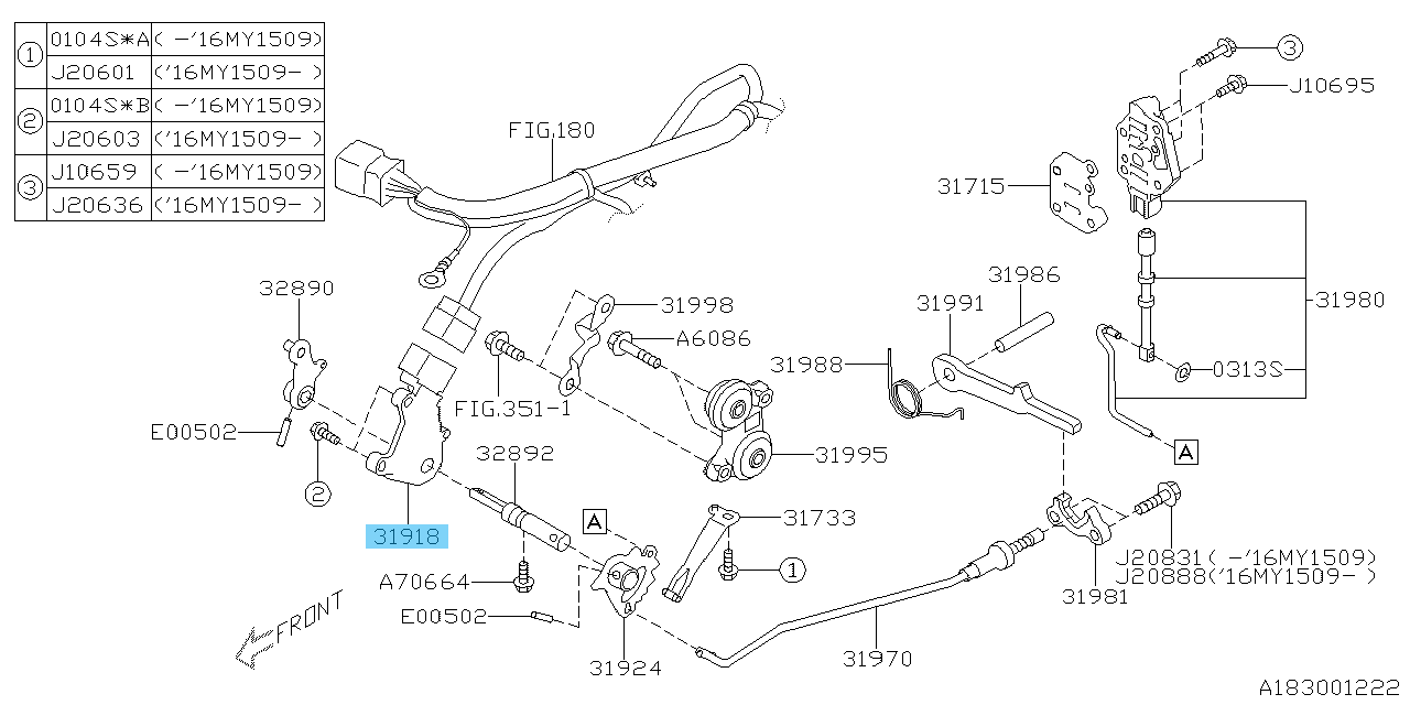 SUBARU FORESTER SJG Genuine Transmission Range Sensor Neutral Safety 31918AA090