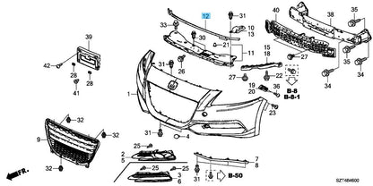 HONDA CR-Z ZF2 11-15 Genuine Front Bumper Center Rubber Seal 71128-SZT-G01 OEM