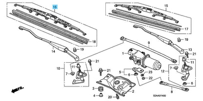 HONDA S2000 AP1/2 '00-09 Genuine Windshield Wiper Blade RH 76630-S2A-A03 LHD OEM