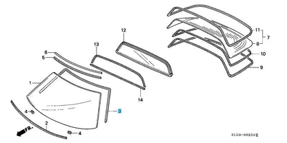 HONDA ACURA NSX 91-05 Genuine Front Windshield Dam Rubber B 73125-SL0-305 OEM
