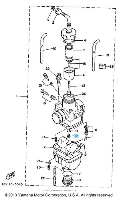 YAMAHA TY350N TRIALS 1985 Genuine Main Jet 130 288-14343-65-00 OEM
