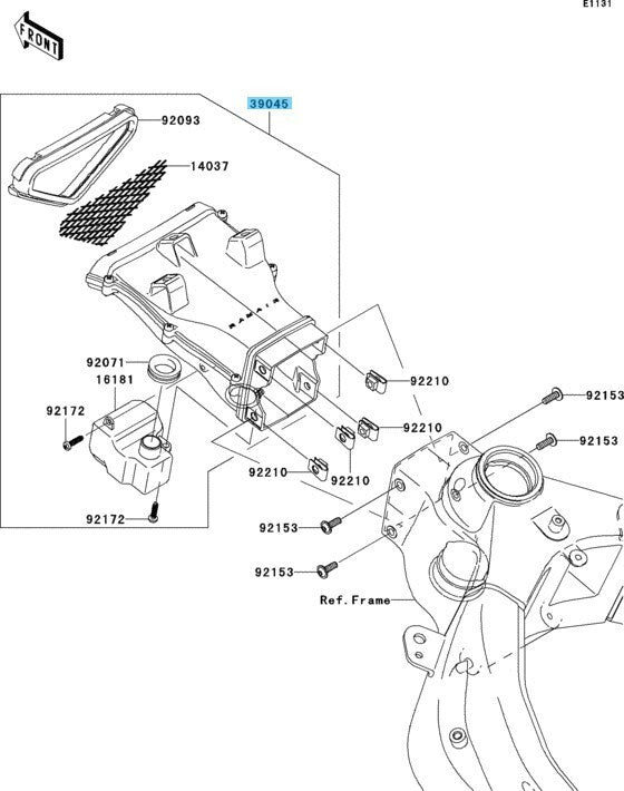 KAWASAKI NINJA ZX-6R ZX636C 2005-2006 Genuine Ram Air Duct Assy 39045-0020 OEM