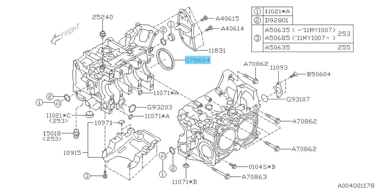 SUBARU WRX STI VAF 15-20 Genuine Crankshaft Rear Main OIL Seal 806786040 OEM