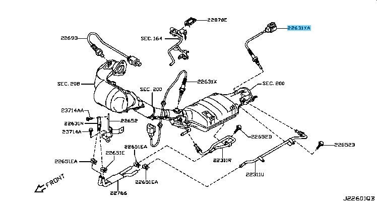 NISSAN QASHQAI J10E Genuine Exhaust Gas Temperature Sensor 22630-JG70B OEM