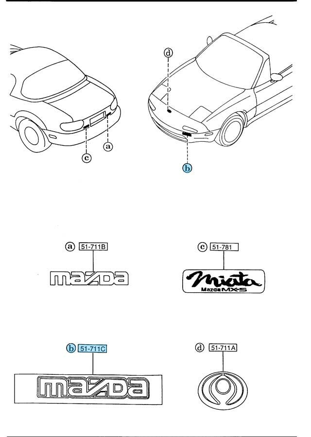 MAZDA MX-5 MIATA NA Genuine Fr/Ornament Decal Light Gray "MAZDA" NA04-51-711 14