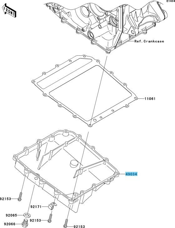KAWASAKI ZX1000 NINJA ZX-10R 2010 Genuine Oil Pan 49034-0034 OEM