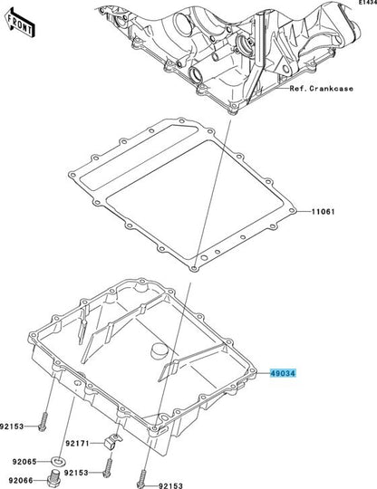 KAWASAKI ZX1000 NINJA ZX-10R 2010 Genuine Oil Pan 49034-0034 OEM