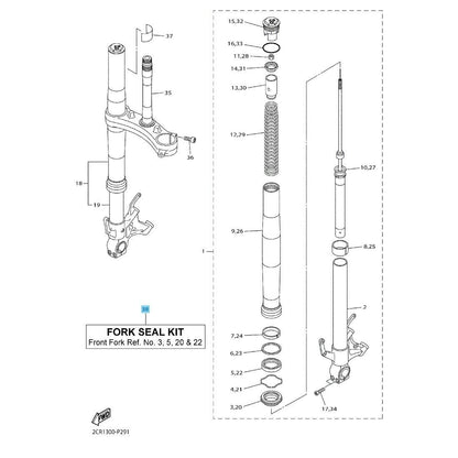 YAMAHA YZF-R1 2004-2008 2015-2020 Genuine Front Fork Seals Kit 4PU-W003B-00-00