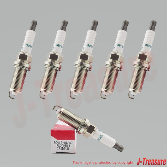 TOYOTA HIGHLANDER GSU40 2008-2016 Genuine Spark Plug 90919-01247 x6 Set OEM