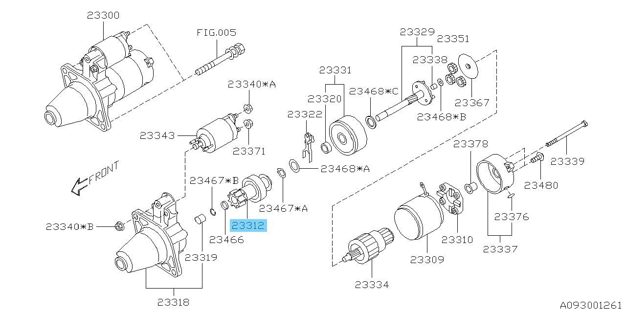 SUBARU WRX STI VAB 2015-2020 Genuine Starter Over Running Clutch 23312AA080 OEM