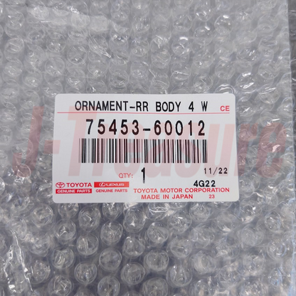 TOYOTA LAND CRUISER BJ40 FJ40 Genuine Rear "4WD" Emblem & Rear Plate Pad Set