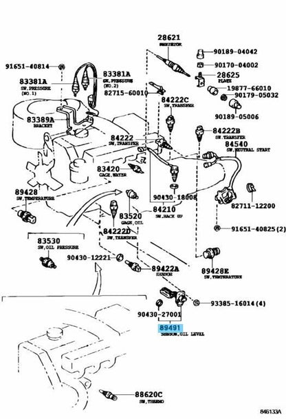 TOYOTA LAND CRUISER HZJ7# 90-99 Genuine 1HZ Engine Oil Level Sensor 89491-36080