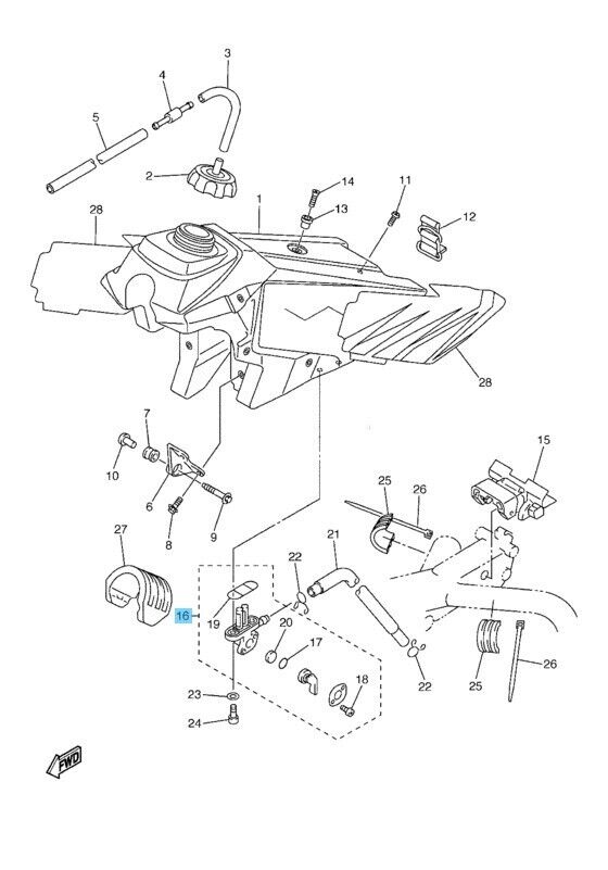 YAMAHA WR250F 2005-2006 Genuine Fuel Cock Assy 1 2GU-24500-02-00 OEM