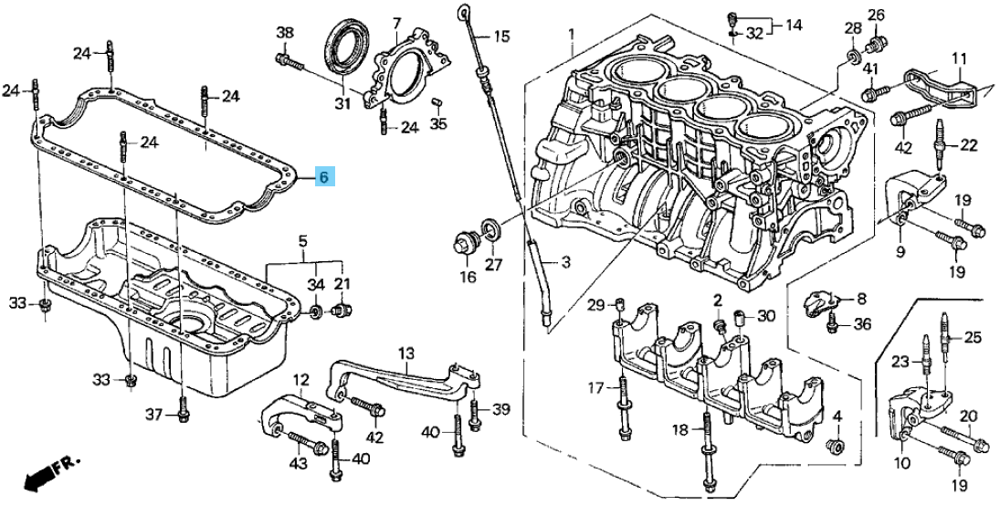 HONDA CR-X DEL SOL EG1 93-95 Genuine Oil Pan Packing Gasket 11251-P01-004 OEM
