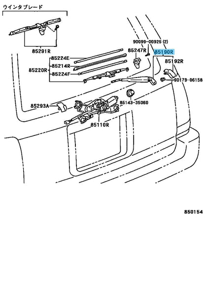 TOYOTA 4RUNNER KZN# RZN# VZN# 1996-2002 Genuine Rear Wiper Arm 85241-35020 OEM