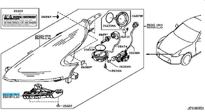 NISSAN 370Z Z34 2009-2020 Genuine Headlamp Mounting Bracket 62228-1EA0A RH OEM