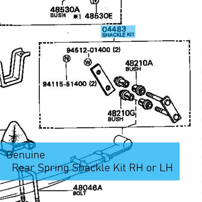 TOYOTA HILUX LN110 '89-97 Genuine Rear Spring Shackle Kit 04483-35070 RH or LH