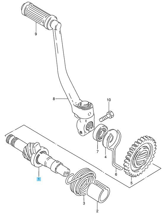 SUZUKI DS80 1978-1979 1996-2000 Genuine Kick Starter Shaft 26210-46001 OEM