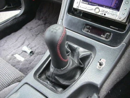 NISSAN FAIRLADY Z 300ZX Z32 Genuine Leather Gear Stick Shift Knob Red Stitch OEM
