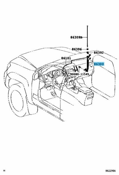 TOYOTA TACOMA GRN2## 05-16 Genuine Manual Antenna Base Holder 86300-04070 OEM