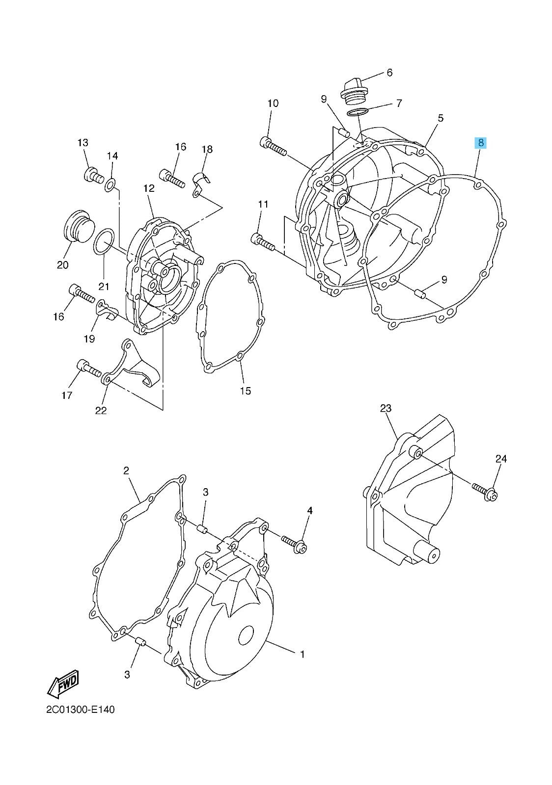 YAMAHA YZF-R6 2006-2012 2017-2020 Genuine Clutch Plate Kit 2C0-W001G-00-00 OEM