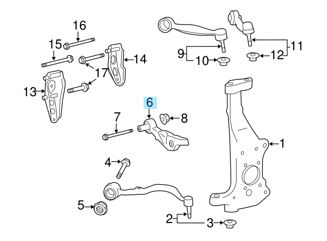 LEXUS LS460 13-17 LS600h 13-16 Genuine Front Suspension Lower Arm RH 48620-50131