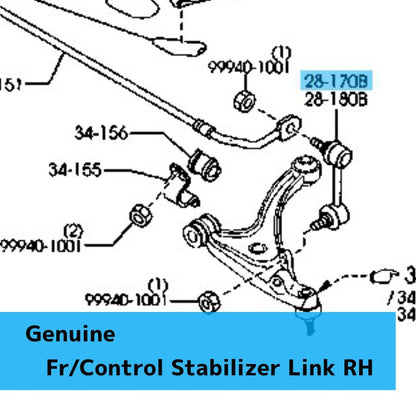 MAZDA MX-5 MIATA NC '09-15 Genuine Fr/Control Stabilizer Link RH F189-34-150 OEM
