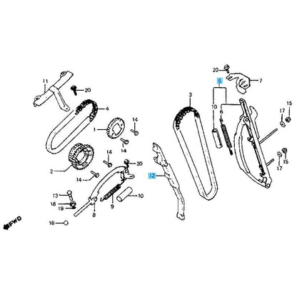 HONDA NIGHTHAWK 750 CB750SC 82-83 Genuine Cam Chain Tensioner & Guide Set OEM