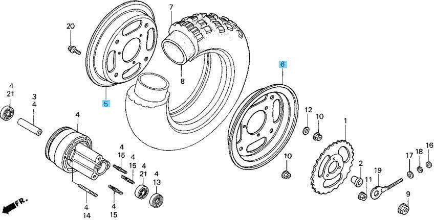 HONDA Z50R 88-89 91-99 Genuine Wheel Rim Front or Rear RH & LH Set *NH138* WHITE