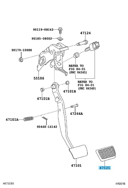TOYOTA RAV4 ACA30 ALA30 ASA42 2009-2019 Genuine Brake Pedal Pad 47121-42010 OEM