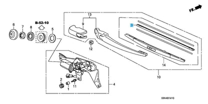HONDA CR-V RE3 RE4 2007-2011 Genuine Front & Rear Wiper Rubber Insert Set OEM