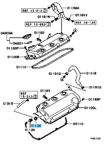 MITSUBISHI MONTERO V63W V73W 1994-2003 Genuine Pcv Valve Gasket 1057A033 OEM