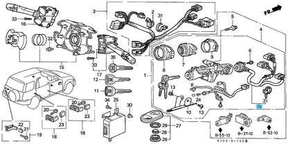 HONDA CR-V RD1 RD2 1997-2001 Genuine Steering Ignition Switch 35130-S10-A01 OEM