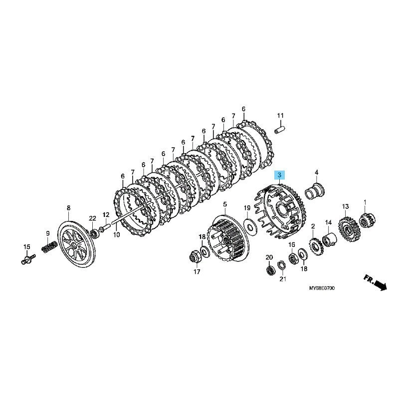 HONDA XR650L '93-09 '12-25 NX650 '88-89 Genuine Clutch Outer 22100-MN9-000 OEM