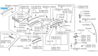 NISSAN 300ZX Z32 90-96 Genuine T-Top Roof Hook Center Finisher 91740-30P10 OEM