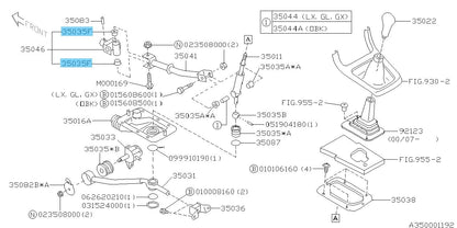 SUBARU OUTBACK BH Genuine Rear Stay Complete Lever Bushing 35035KA030 x2 set OEM