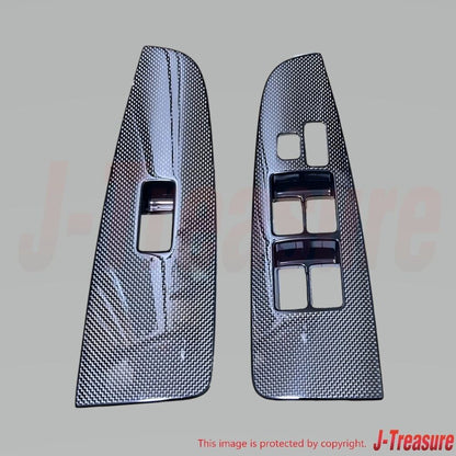 TOYOTA MARK2 JZX100 Genuine Carbon Tone Front P/W Base R L & M/T Shift Panel Set